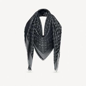 Authentic Louis Vuitton Black and Silver Scarf